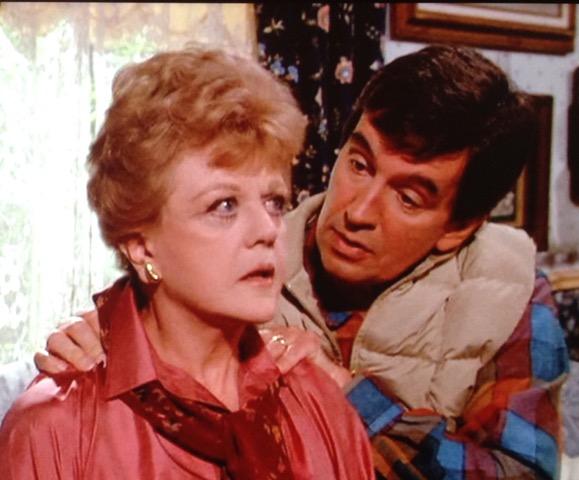 Rick Lenz and Angela Lansbury in a still shot from Murder, She Wrote.